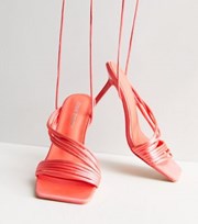 Public Desire Mid Pink Strappy Stiletto Heel Sandals